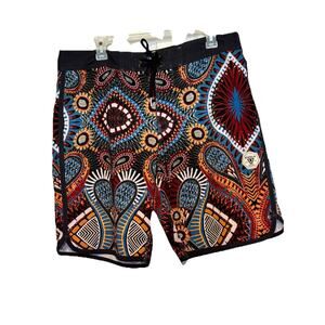Vissla Mens 34 Board Short Swim Trunks Upcycled Beach Stretch Casual 9" Colorful